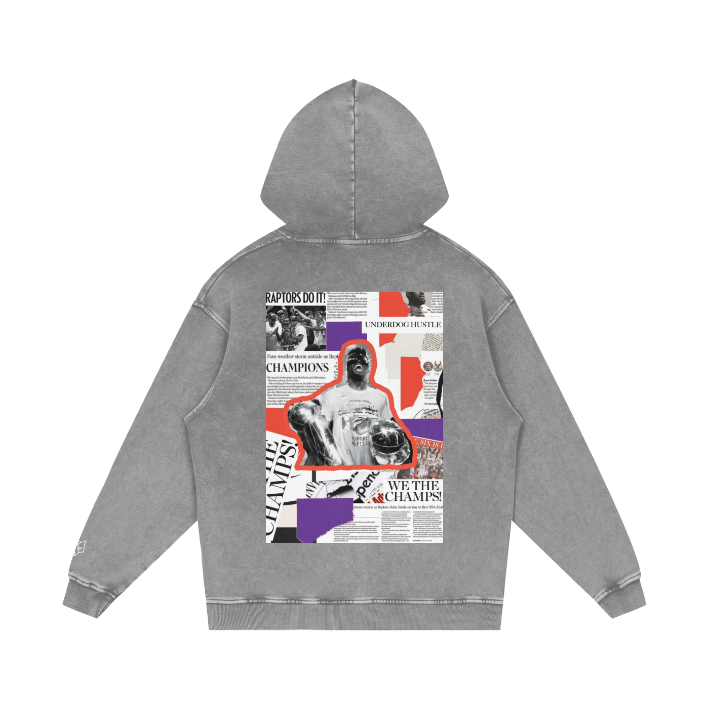 ACEWOLF® 'CHAMPIONSHIP RUN' OVERSIZED HOODIE - GREY