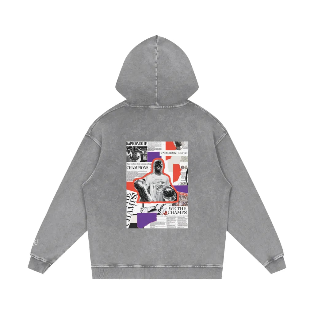 ACEWOLF® 'CHAMPIONSHIP RUN' OVERSIZED HOODIE - GREY