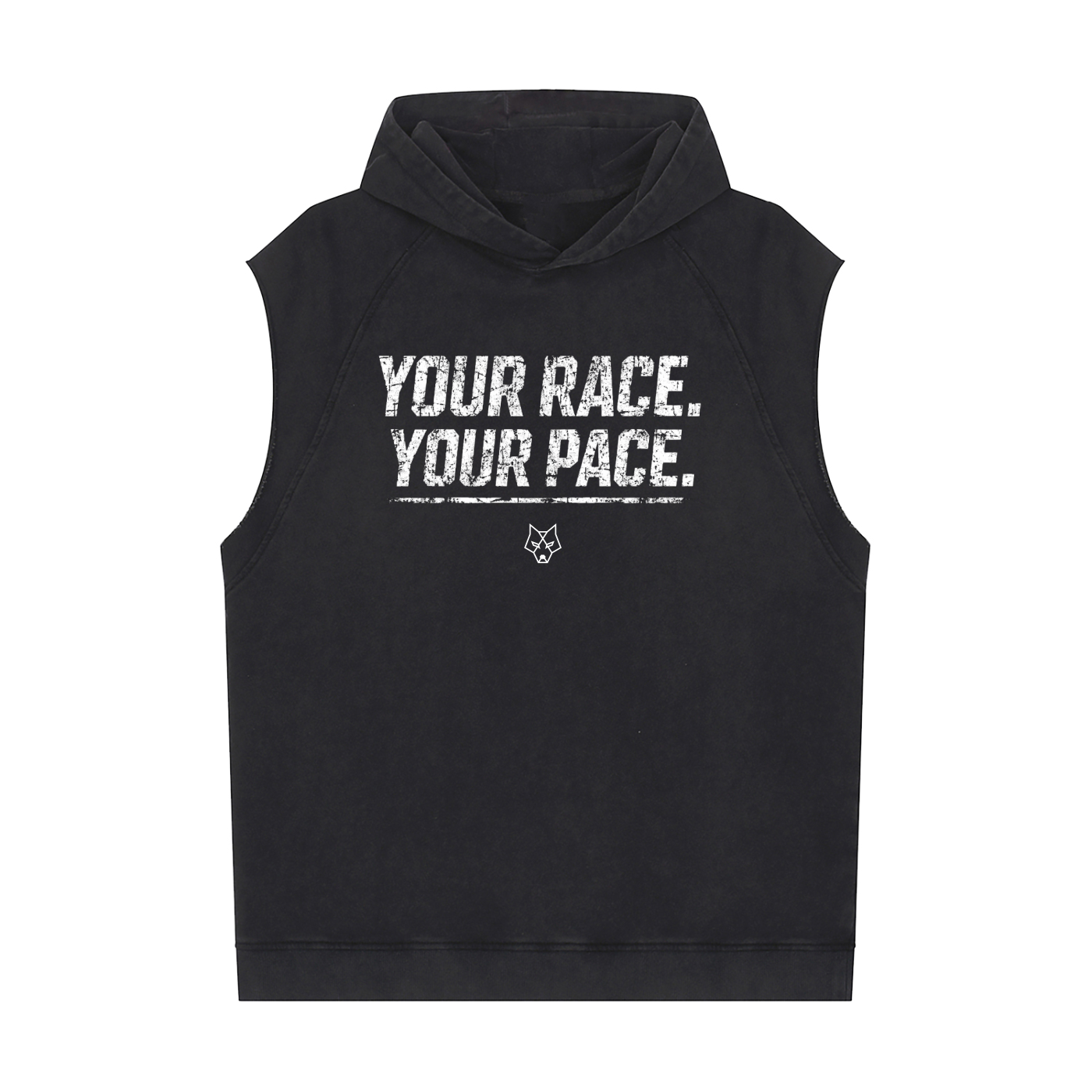 ACEWOLF® YRYP SLEEVELESS HOODIE - BLACK