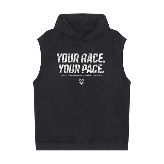 ACEWOLF® YRYP SLEEVELESS HOODIE - BLACK