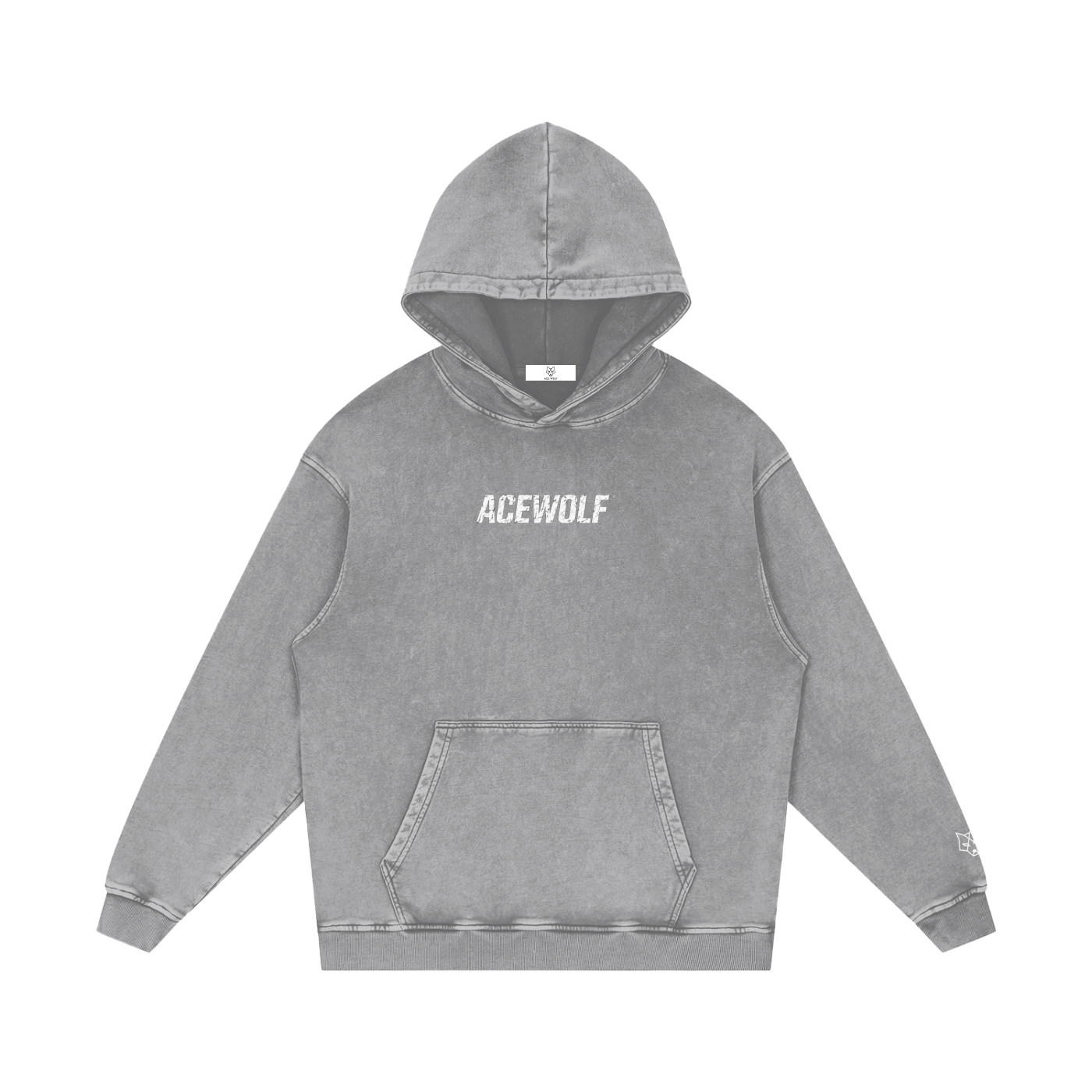 ACEWOLF® 'CHAMPIONSHIP RUN' OVERSIZED HOODIE - GREY