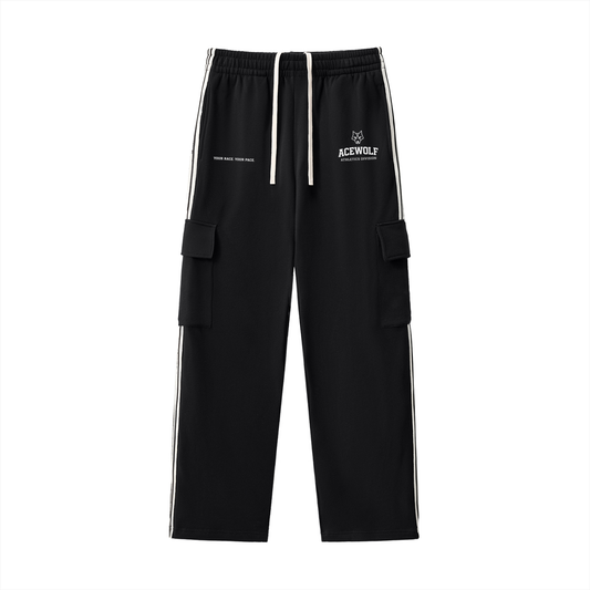ACEWOLF® WOLFLINE STRAIGHT-LEG PANTS - BLACK