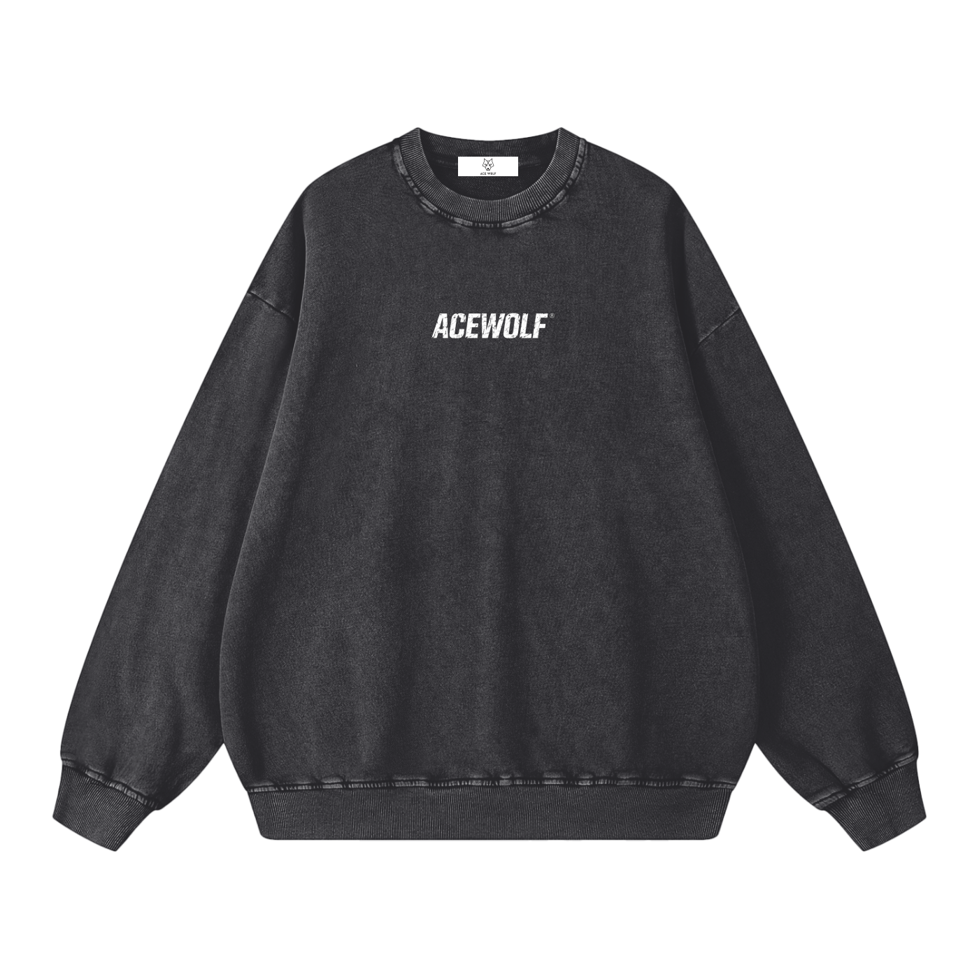 ACEWOLF® OVERSIZED SWEATSHIRT - BLACK