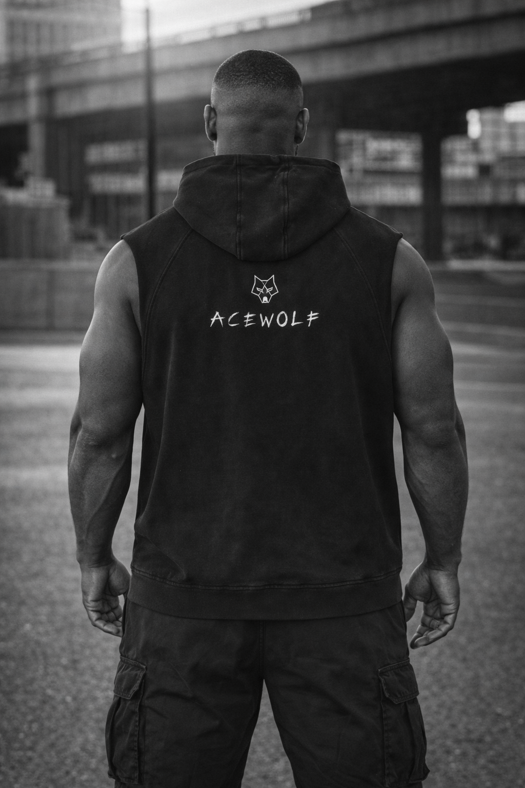ACEWOLF® Washed Sleeveless Hoodie