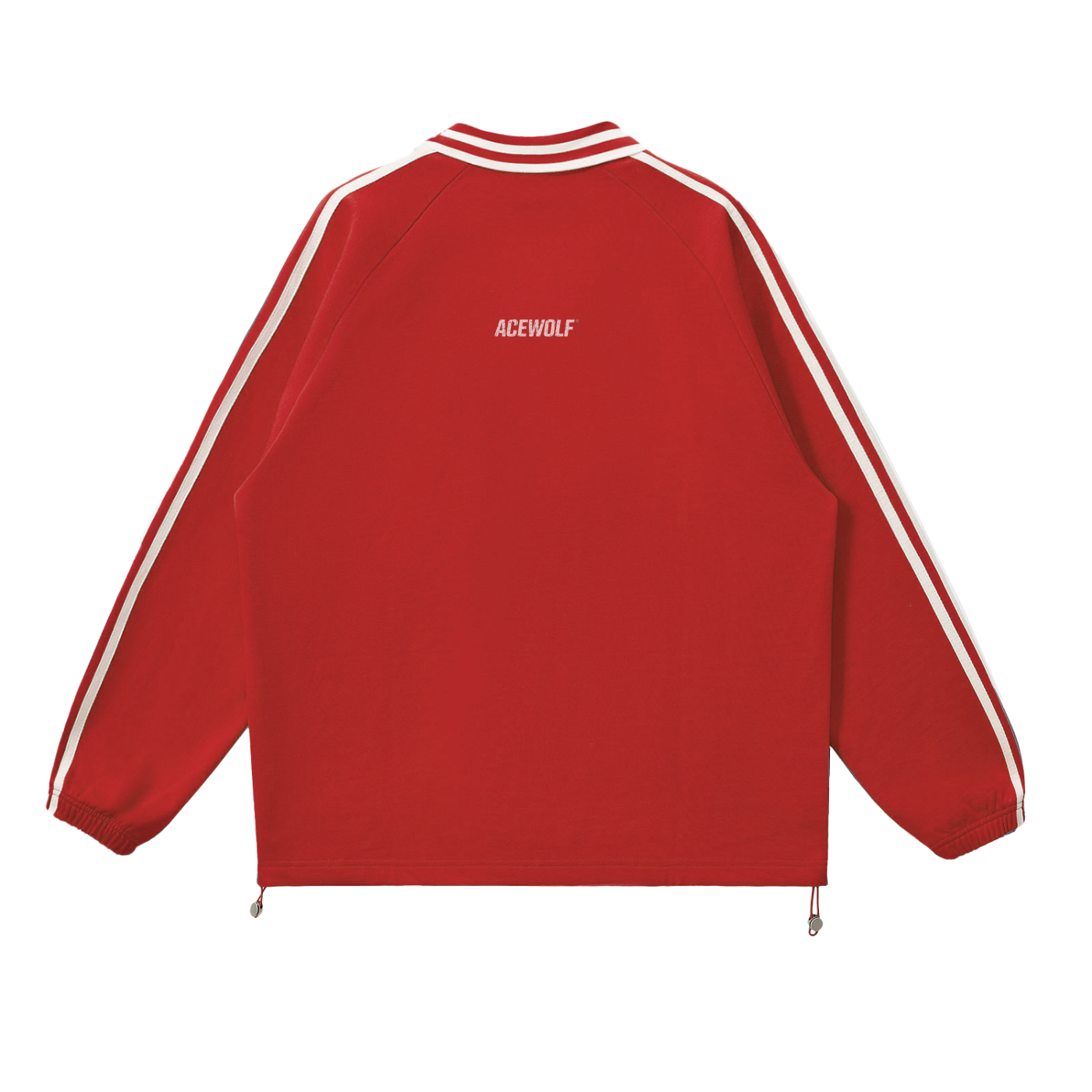 ACEWOLF® STRIPED COLLAR SWEATSHIRT - RED