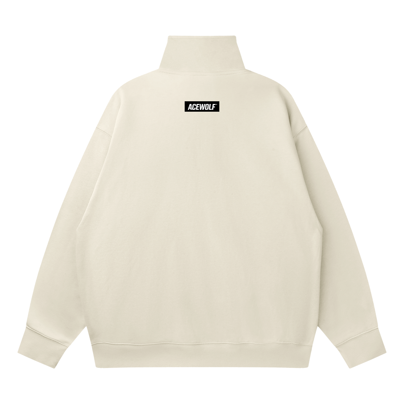 ACEWOLF® QUARTER-ZIP DROP SHOULDER SWEATSHIRT - LIGHT GREY