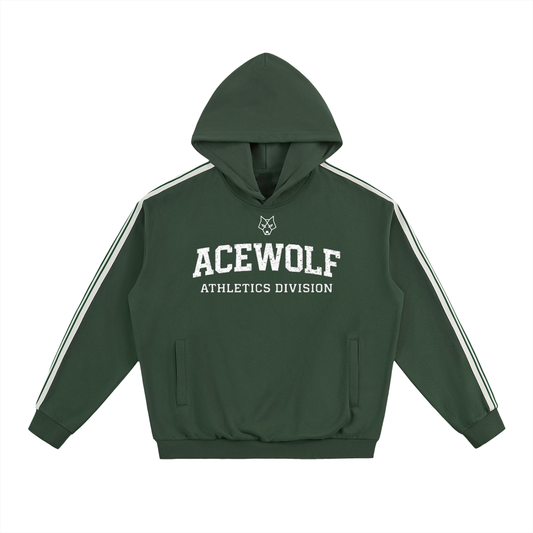 ACEWOLF® WOLFLINE DROP-SHOULDER HOODIE - GREEN