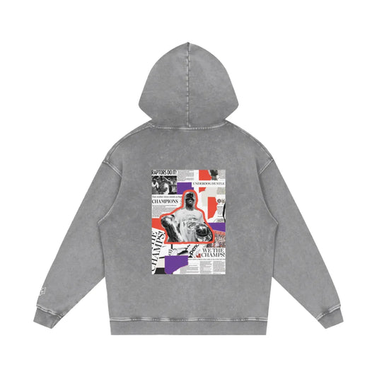 ACEWOLF® 'CHAMPIONSHIP RUN' OVERSIZED HOODIE - GREY