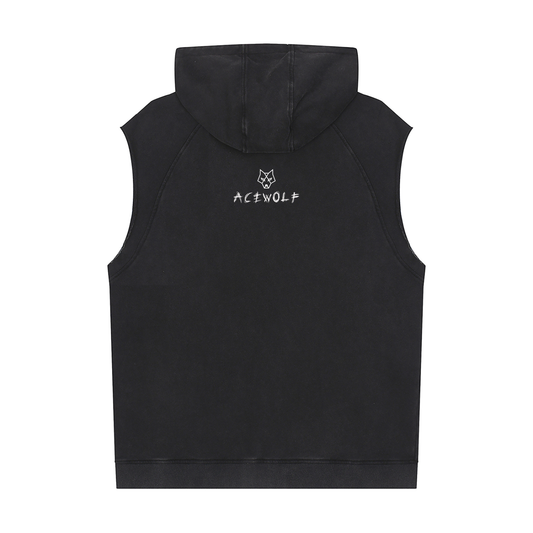 ACEWOLF® Washed Sleeveless Hoodie