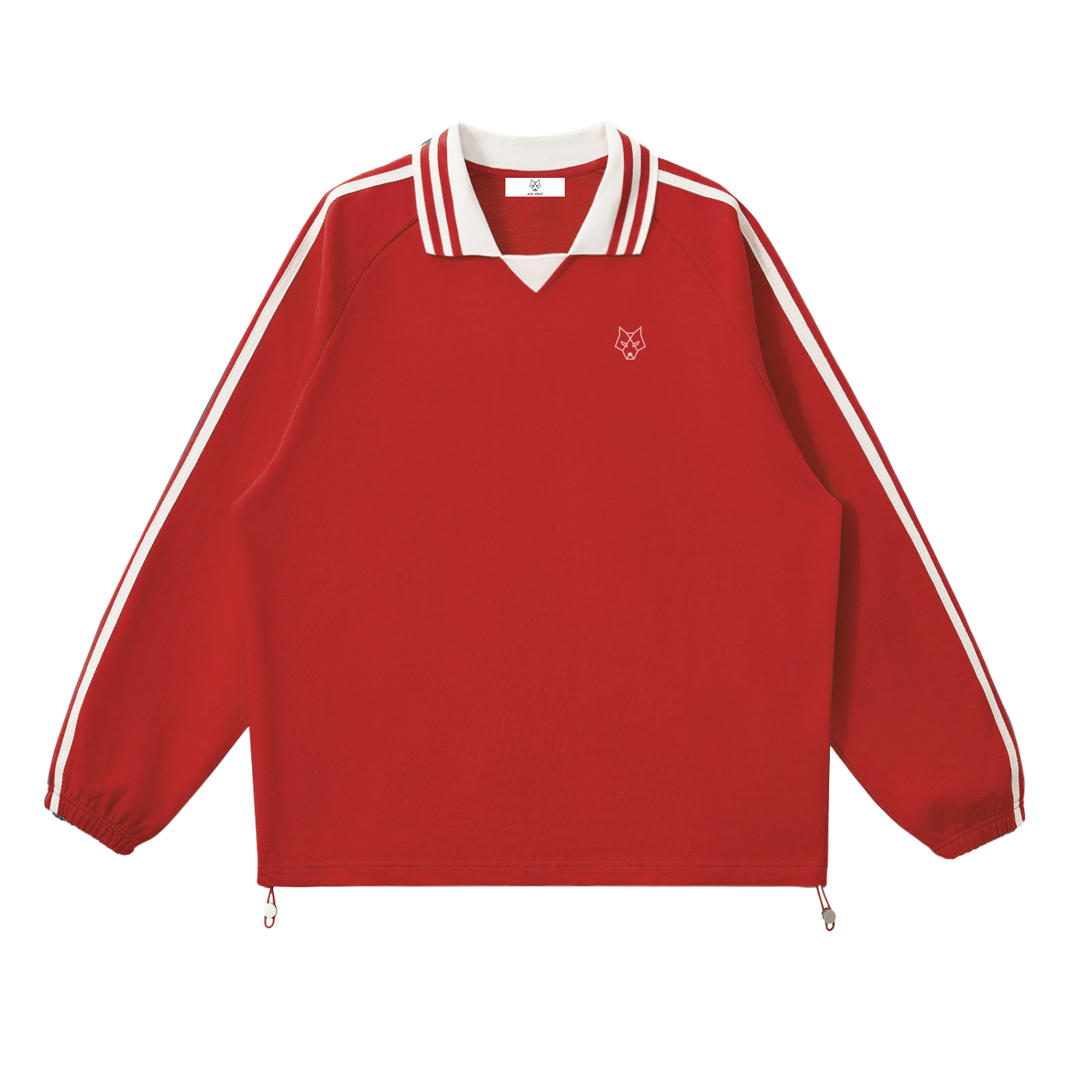 ACEWOLF® STRIPED COLLAR SWEATSHIRT - RED